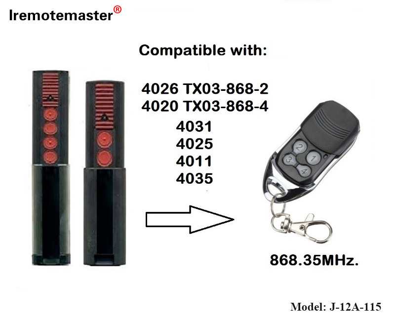 4020 4026 TX03-868-4 Urruneko kontrola 868mhz TX03-8-4 Rolling Coderako