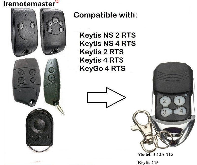 Keytis NS 2 RTS Keytis NS 4 RTS Garaje-atearen urrutiko agintea 433,42MHz